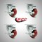 Service Caster 3 Inch SS Red Polyurethane Swivel Top Plate Caster Set with Brake SCC SCC-SS20S314-PPUB-RED-TLB-4 - alternate 4